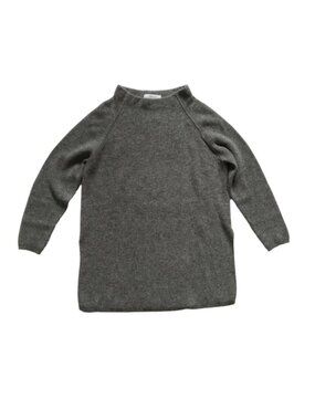 Alessandro Simoni Funnel Neck Sweater Womens 44 Medium Gray Cashmere Cable Knit